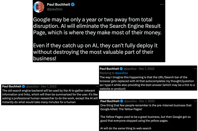 Screenshots des Tweets von Buchheit
